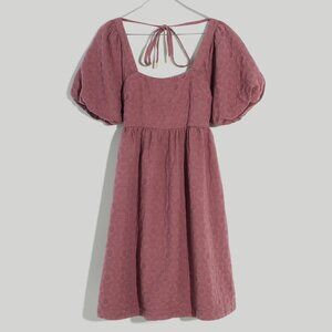 Madewell Floral Quilted Puff-Sleeve Mini Babydoll Dress - S